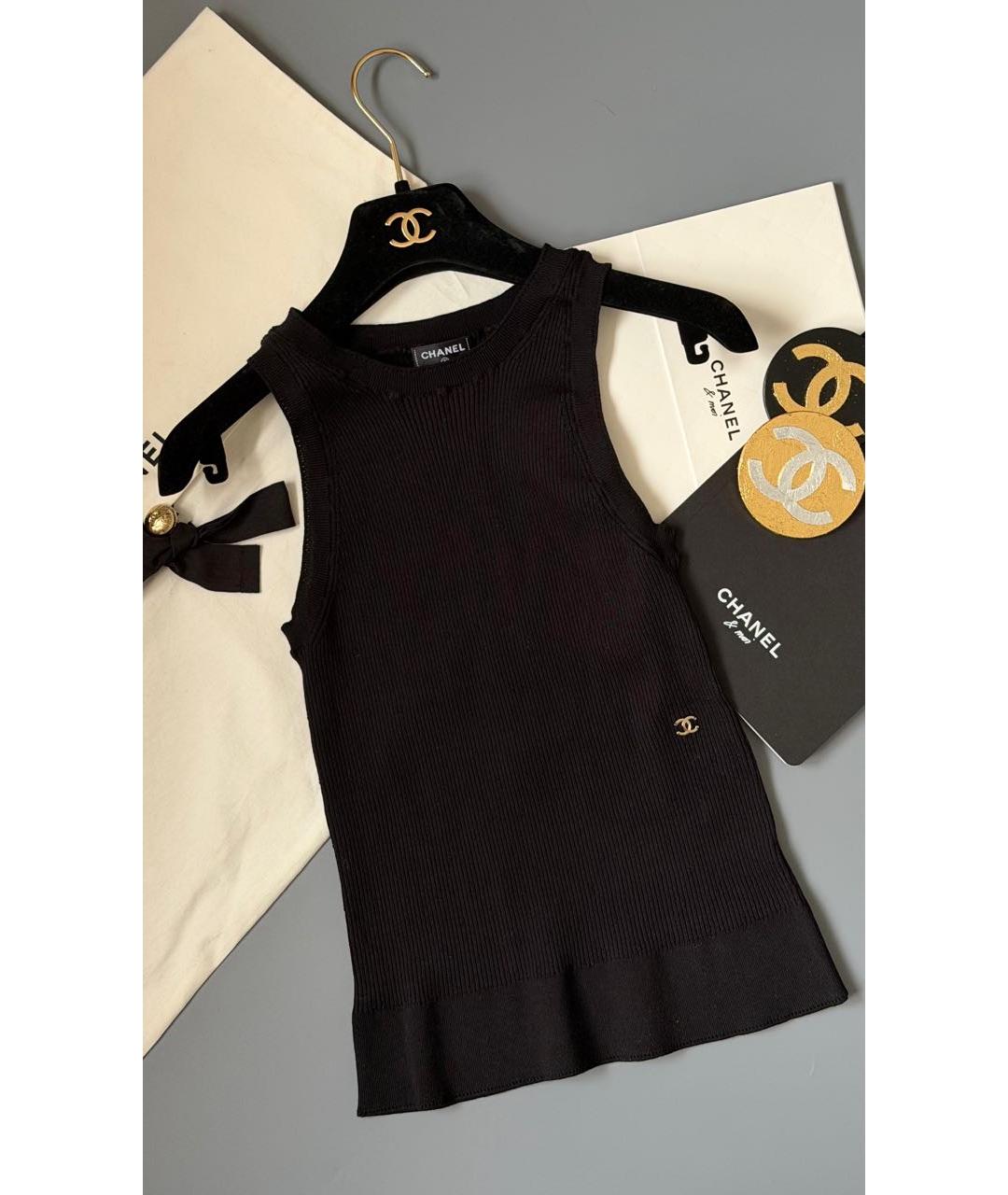 CHANEL Черная майка, фото 2
