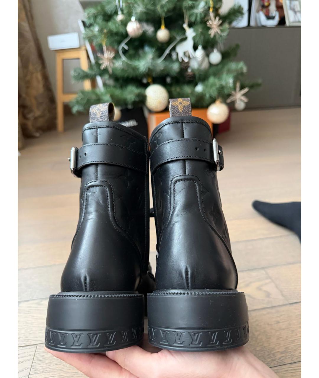 LOUIS VUITTON Черные кожаные ботинки, фото 4