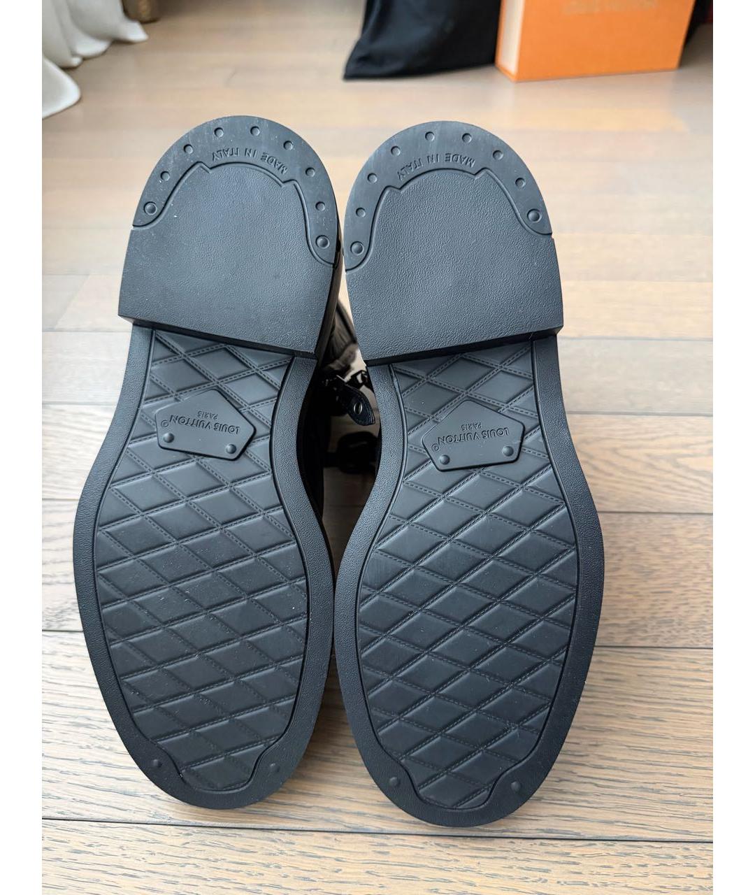 LOUIS VUITTON Черные кожаные ботинки, фото 5