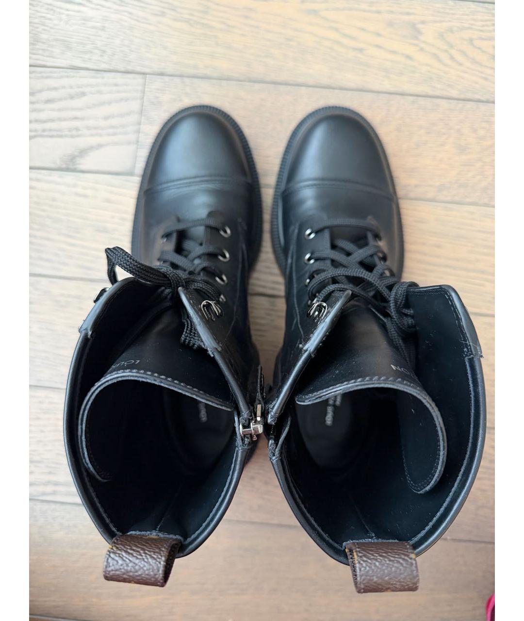 LOUIS VUITTON Черные кожаные ботинки, фото 3