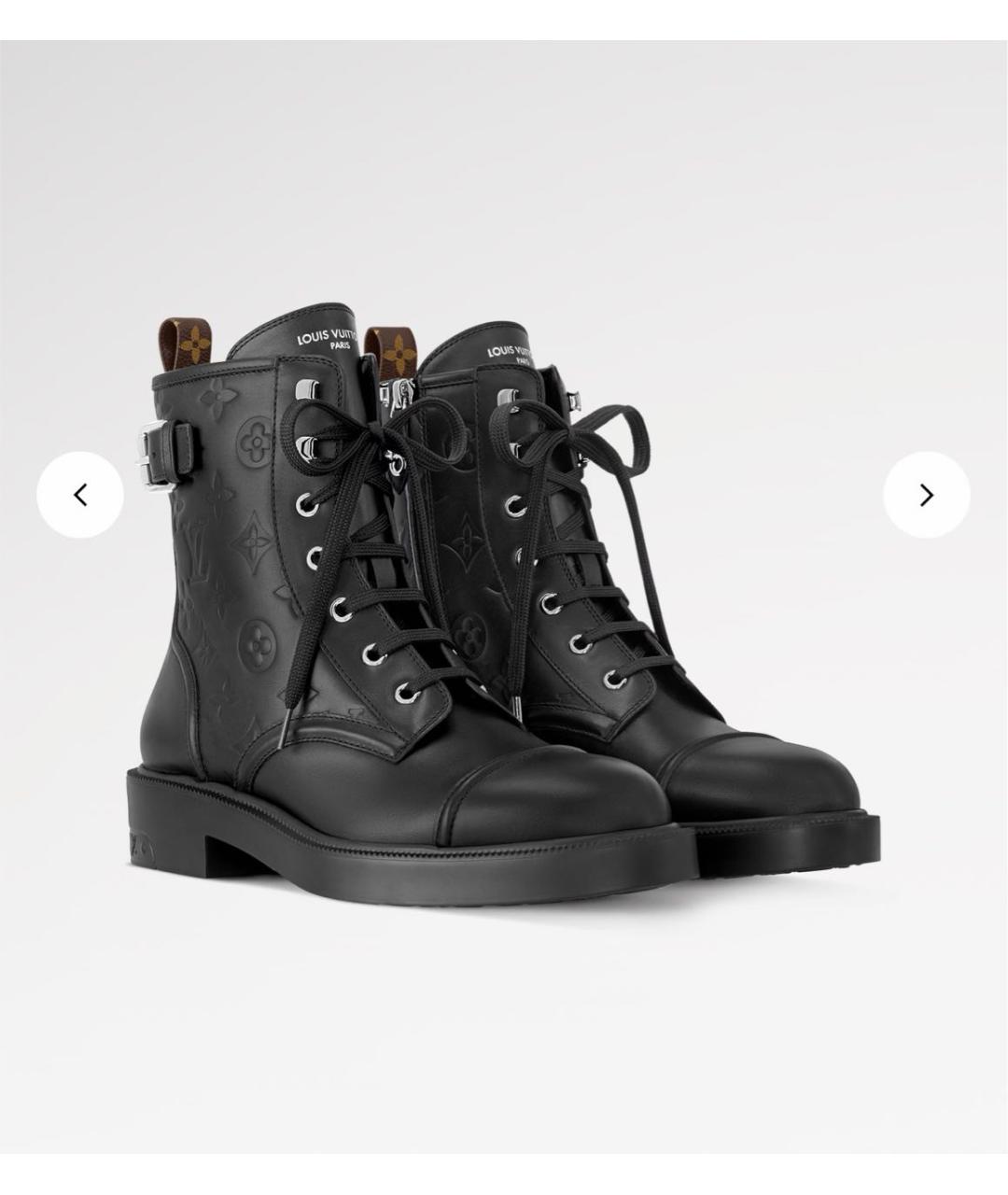 LOUIS VUITTON Черные кожаные ботинки, фото 6