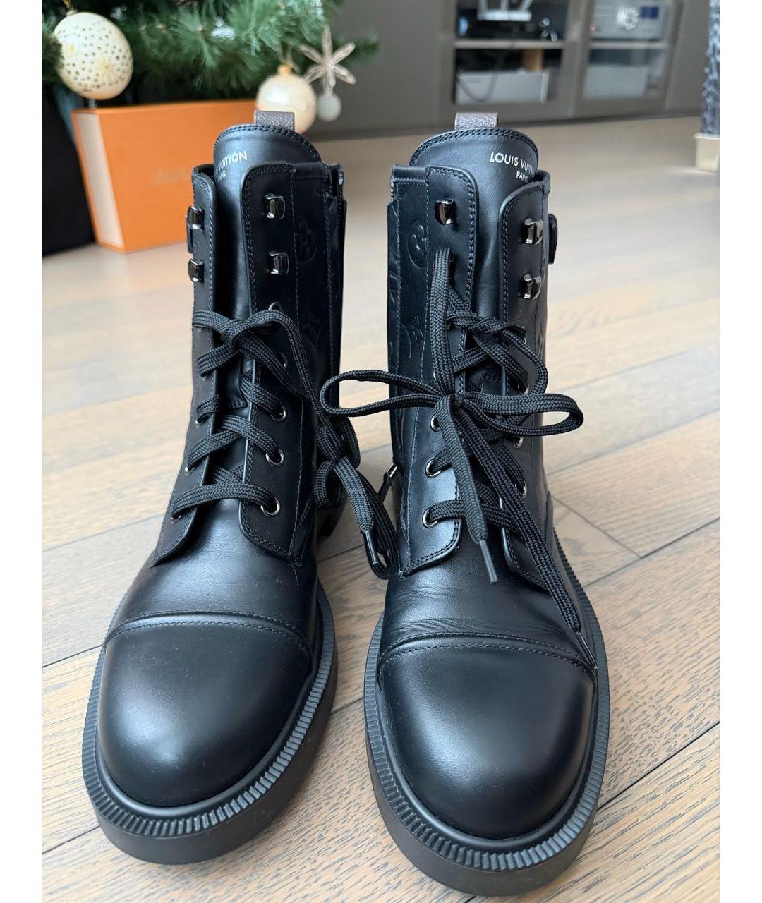 LOUIS VUITTON Черные кожаные ботинки, фото 2