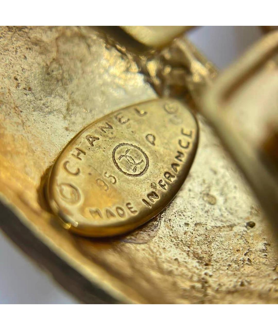 CHANEL Золотые металлические клипсы, фото 3