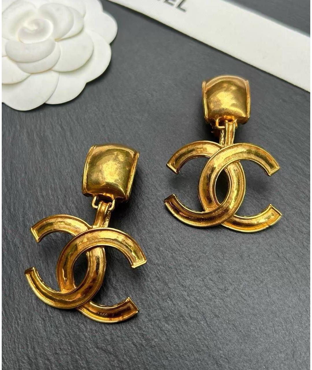 CHANEL Золотые металлические клипсы, фото 4