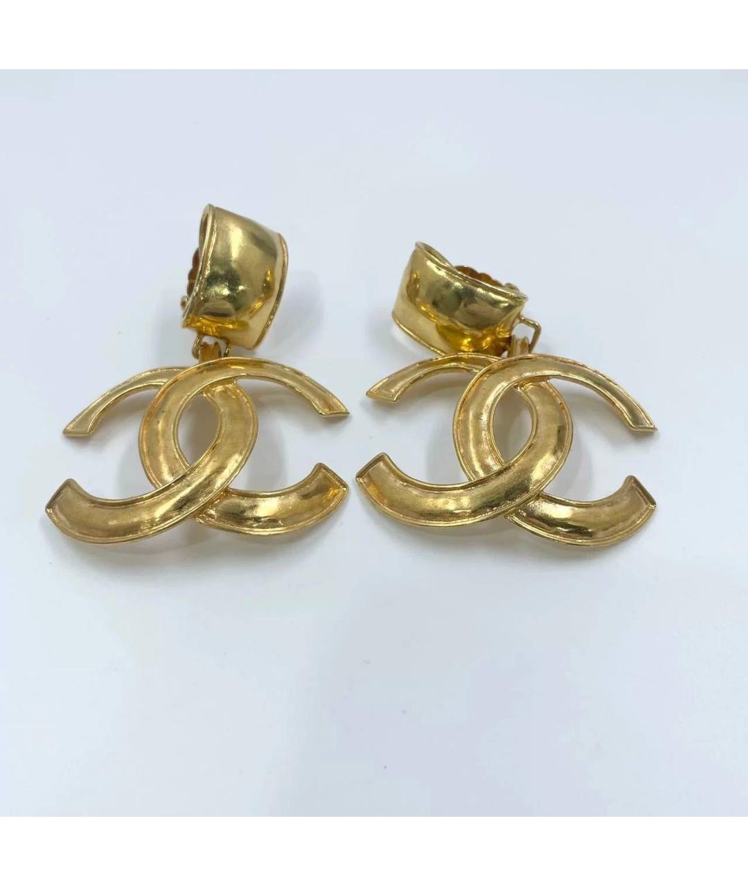 CHANEL Золотые металлические клипсы, фото 2
