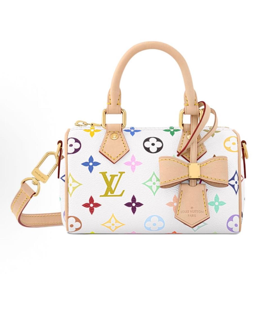 LOUIS VUITTON Белая кожаная сумка с короткими ручками, фото 5