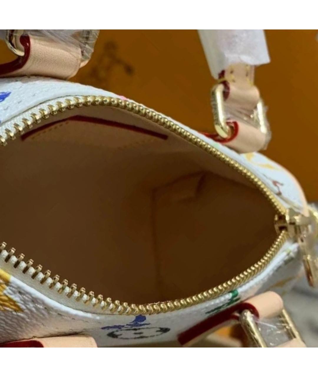 LOUIS VUITTON Белая кожаная сумка с короткими ручками, фото 4