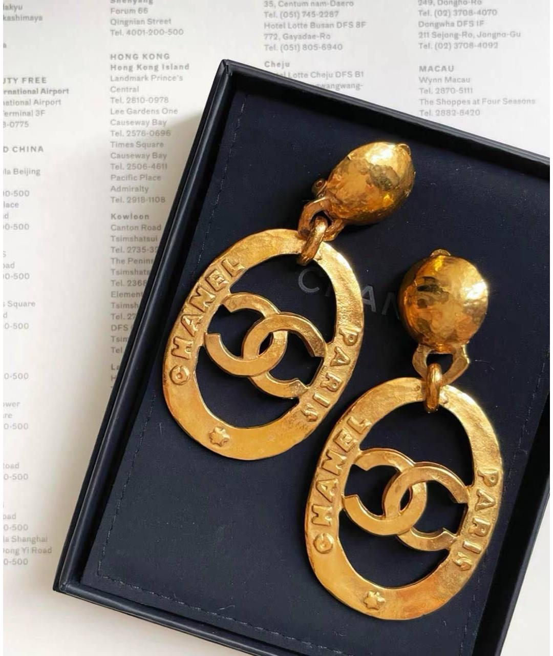 CHANEL Золотые металлические клипсы, фото 6