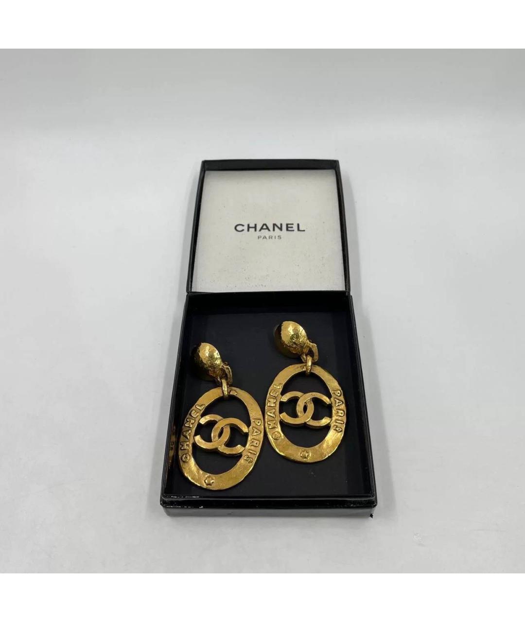 CHANEL Золотые металлические клипсы, фото 5