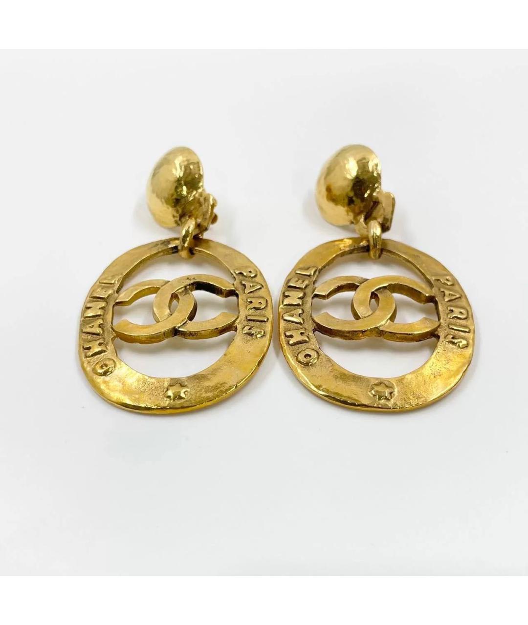 CHANEL Золотые металлические клипсы, фото 2