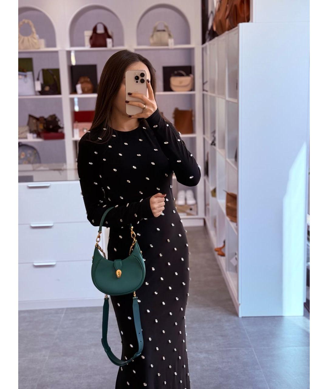 BVLGARI Зеленая кожаная сумка через плечо, фото 7