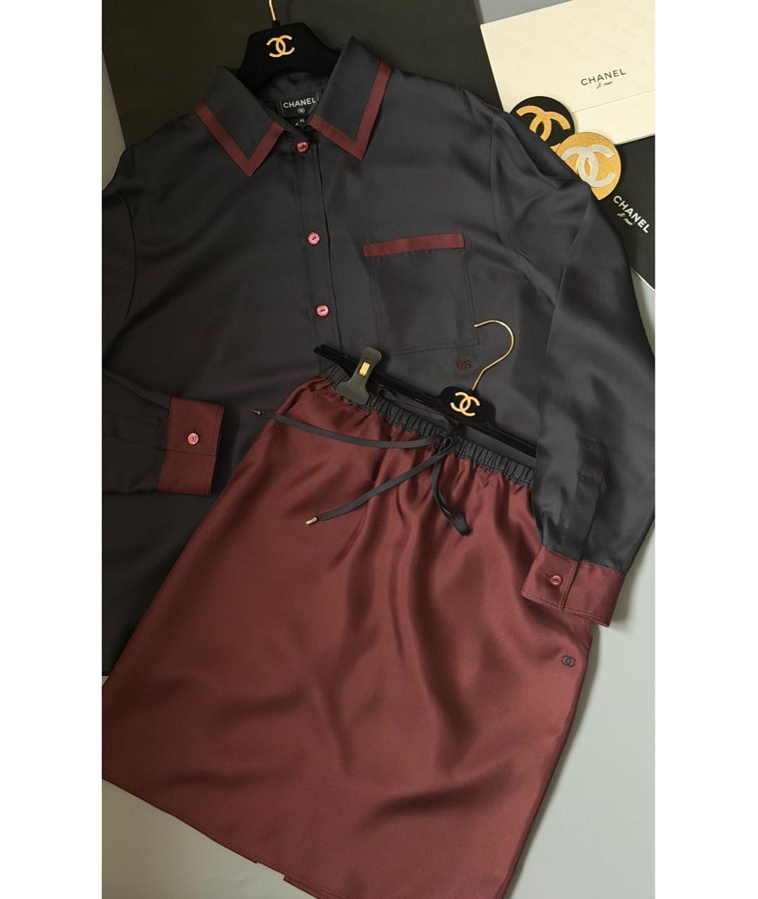 CHANEL Бордовая юбка миди, фото 2