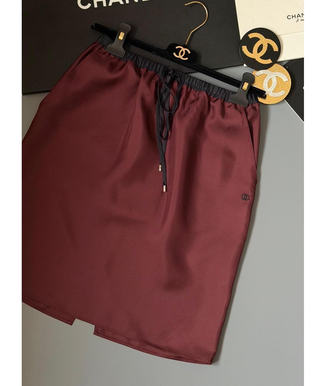 CHANEL Бордовая юбка миди, фото 4