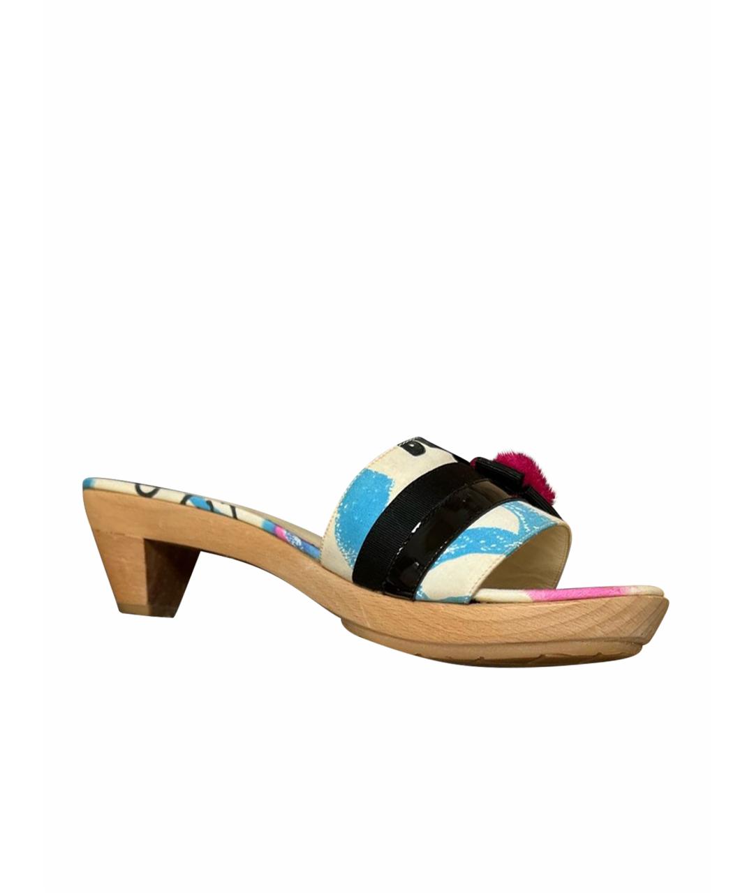 CHANEL Мульти кожаные мюли, фото 1