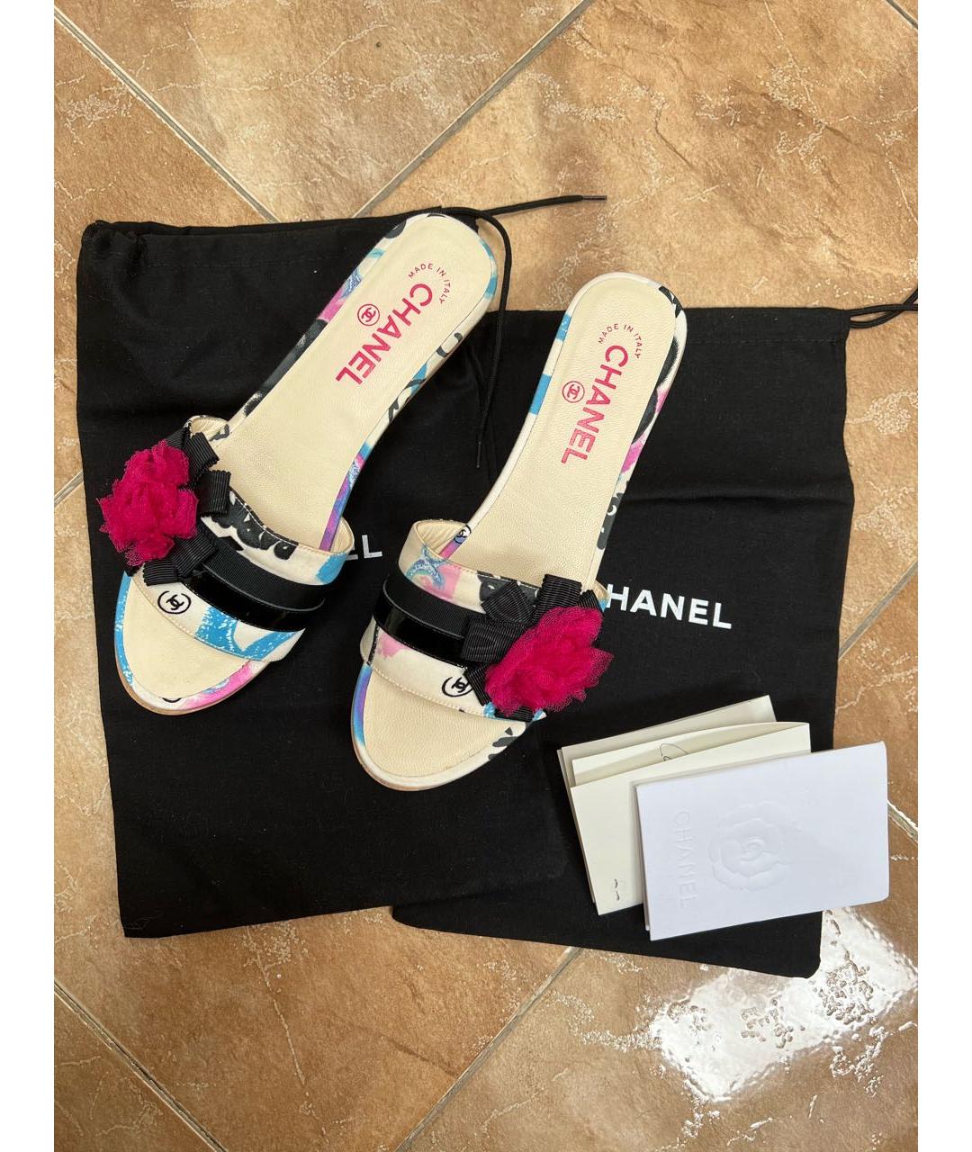 CHANEL Мульти кожаные мюли, фото 2