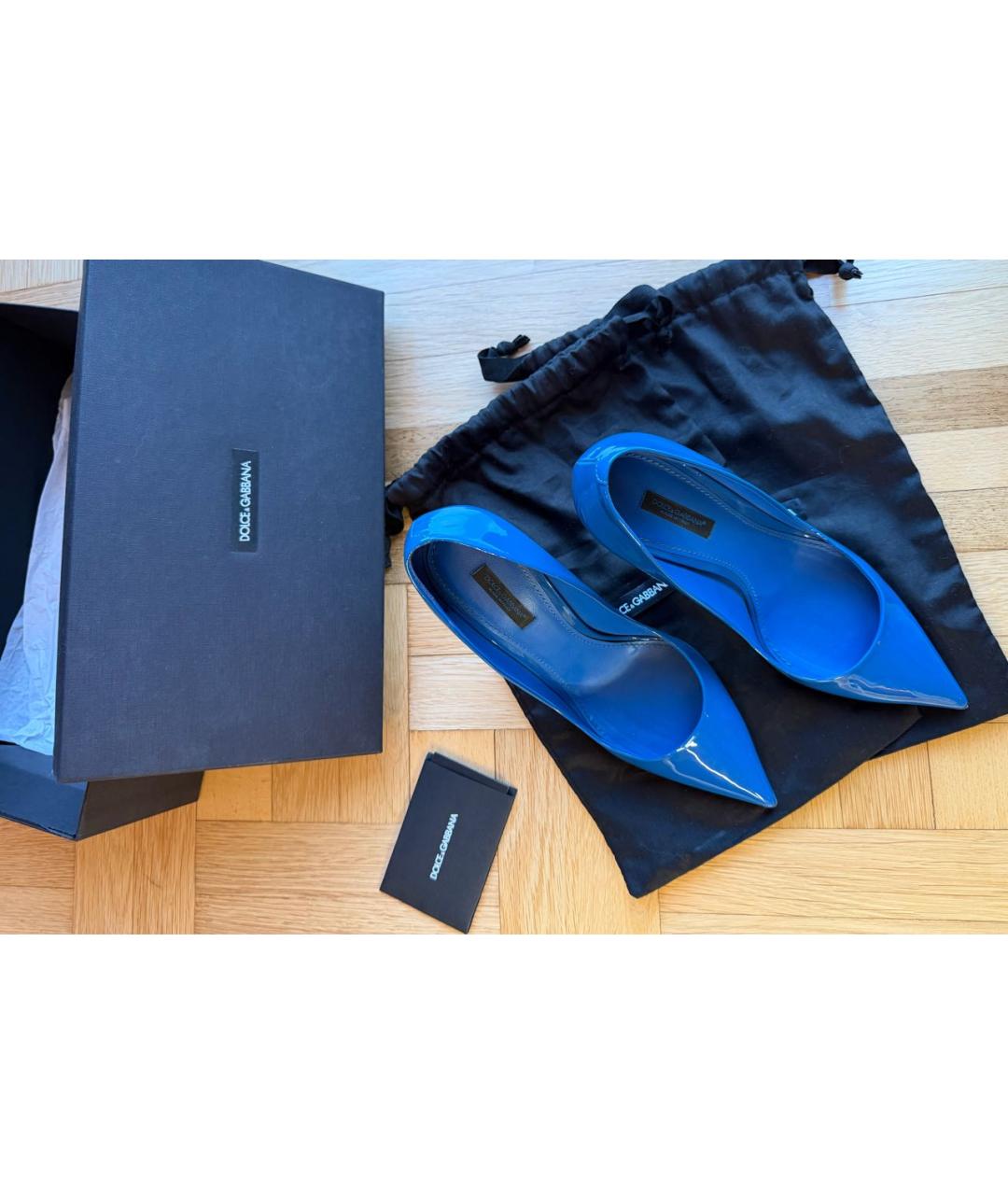 DOLCE&GABBANA Синие туфли из лакированной кожи, фото 3