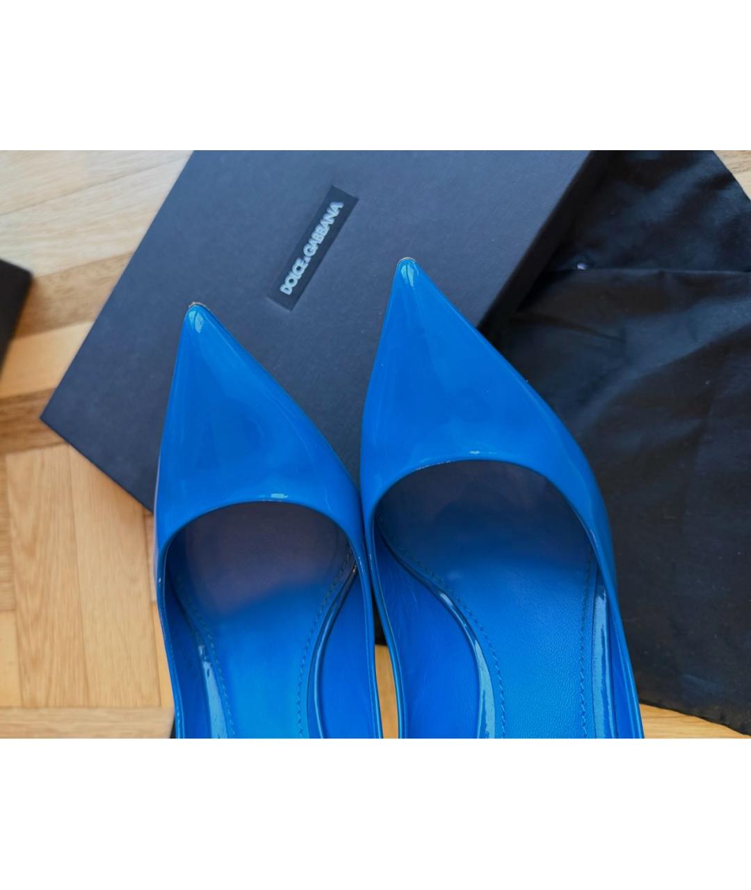 DOLCE&GABBANA Синие туфли из лакированной кожи, фото 4
