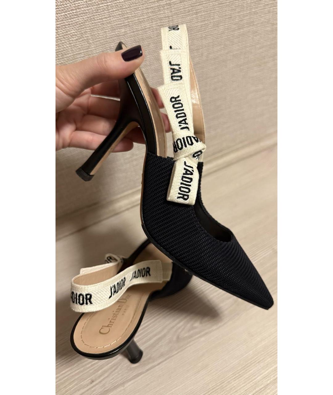 CHRISTIAN DIOR Черные текстильные туфли, фото 5