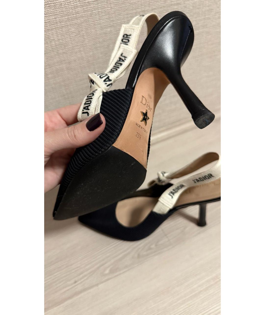 CHRISTIAN DIOR Черные текстильные туфли, фото 4