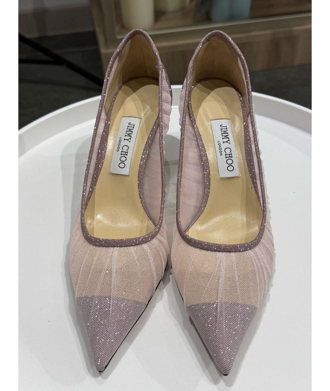 JIMMY CHOO Фиолетовые текстильные лодочки на низком каблуке, фото 2