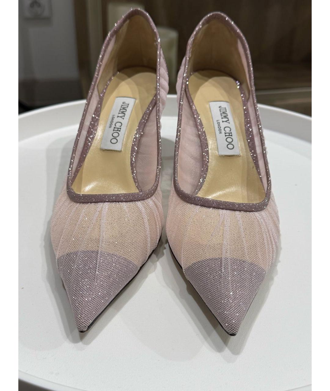 JIMMY CHOO Фиолетовые текстильные лодочки на низком каблуке, фото 6