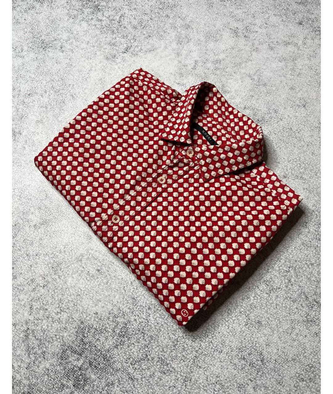 GUCCI Красная хлопковая кэжуал рубашка, фото 2