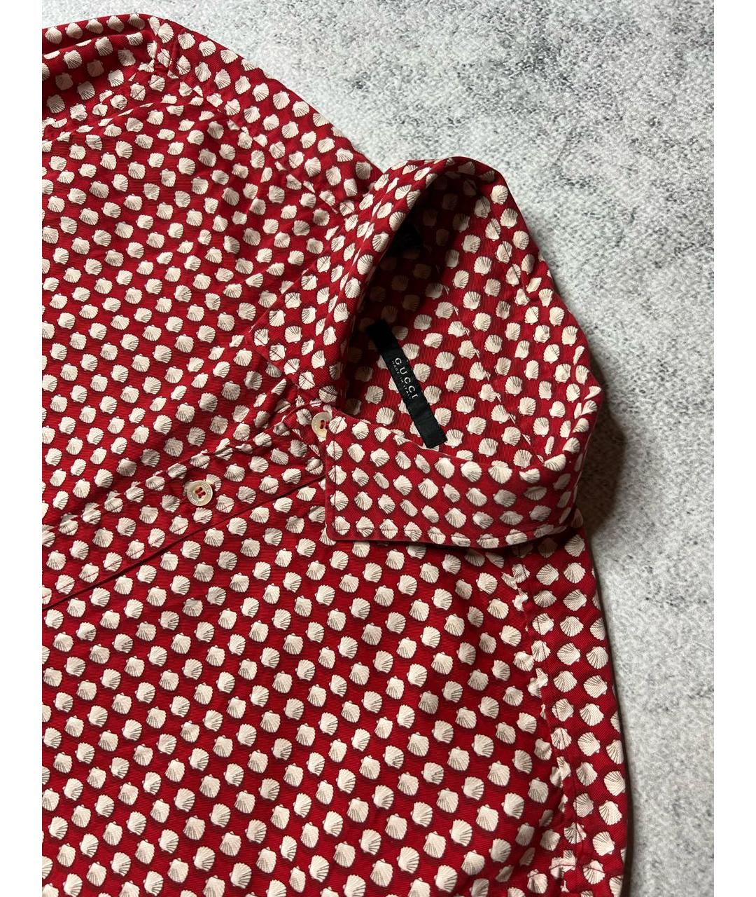 GUCCI Красная хлопковая кэжуал рубашка, фото 5