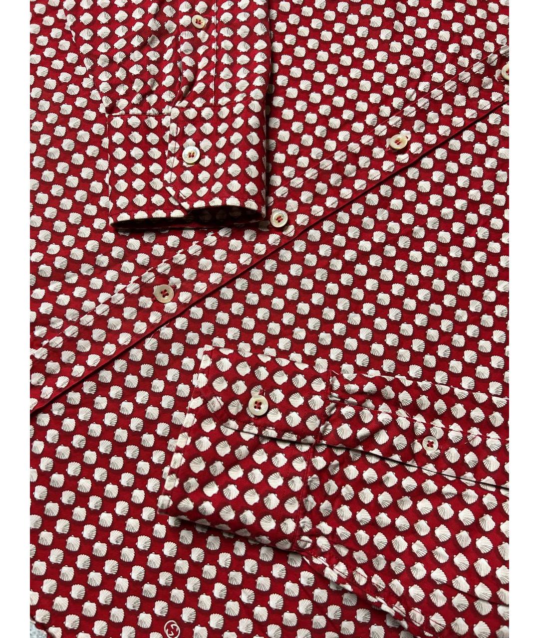 GUCCI Красная хлопковая кэжуал рубашка, фото 7