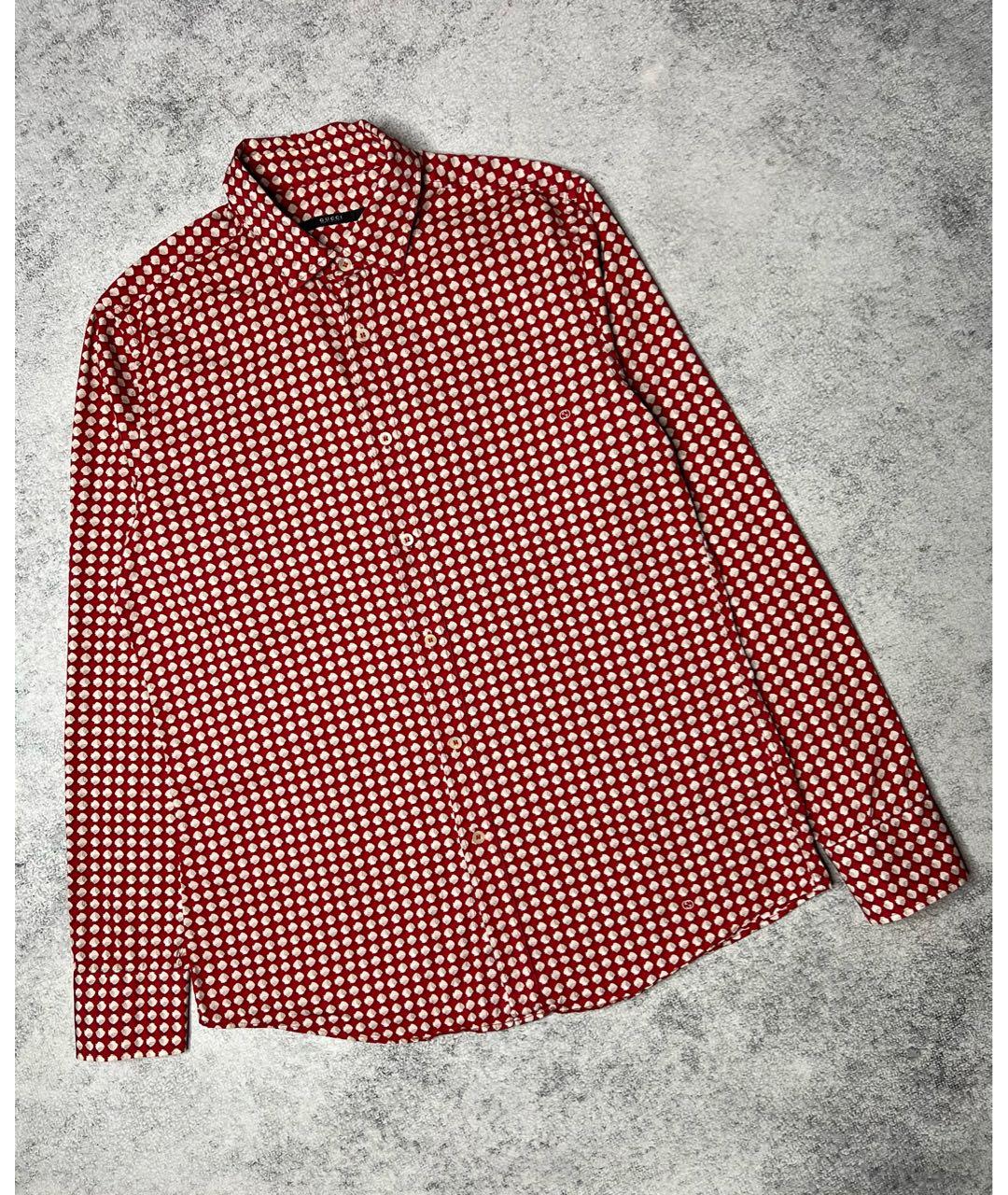 GUCCI Красная хлопковая кэжуал рубашка, фото 8