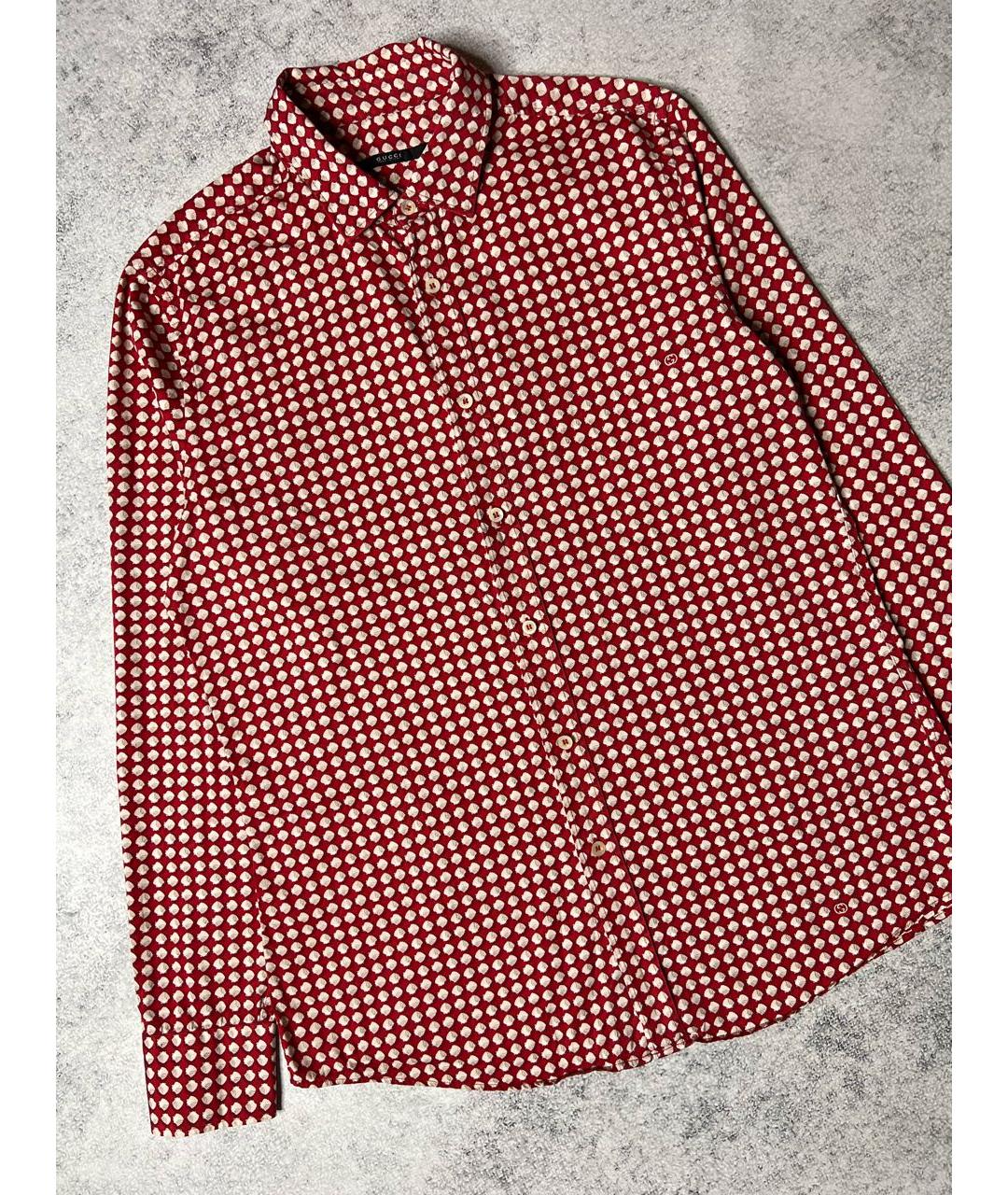 GUCCI Красная хлопковая кэжуал рубашка, фото 3