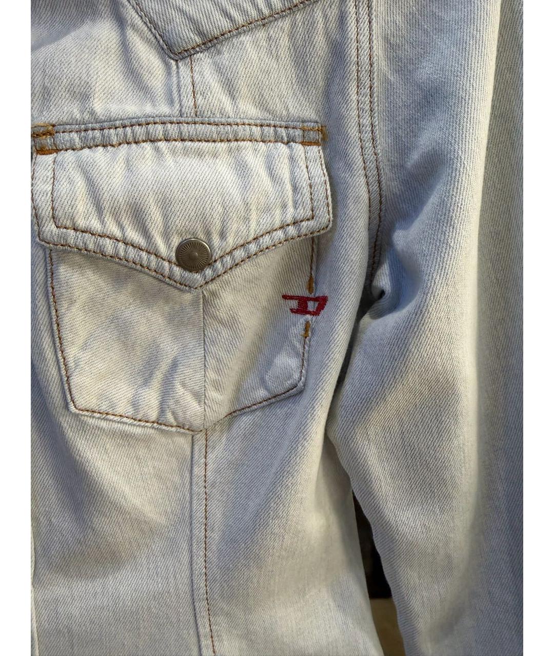 DIESEL Голубая деним блузы, фото 4