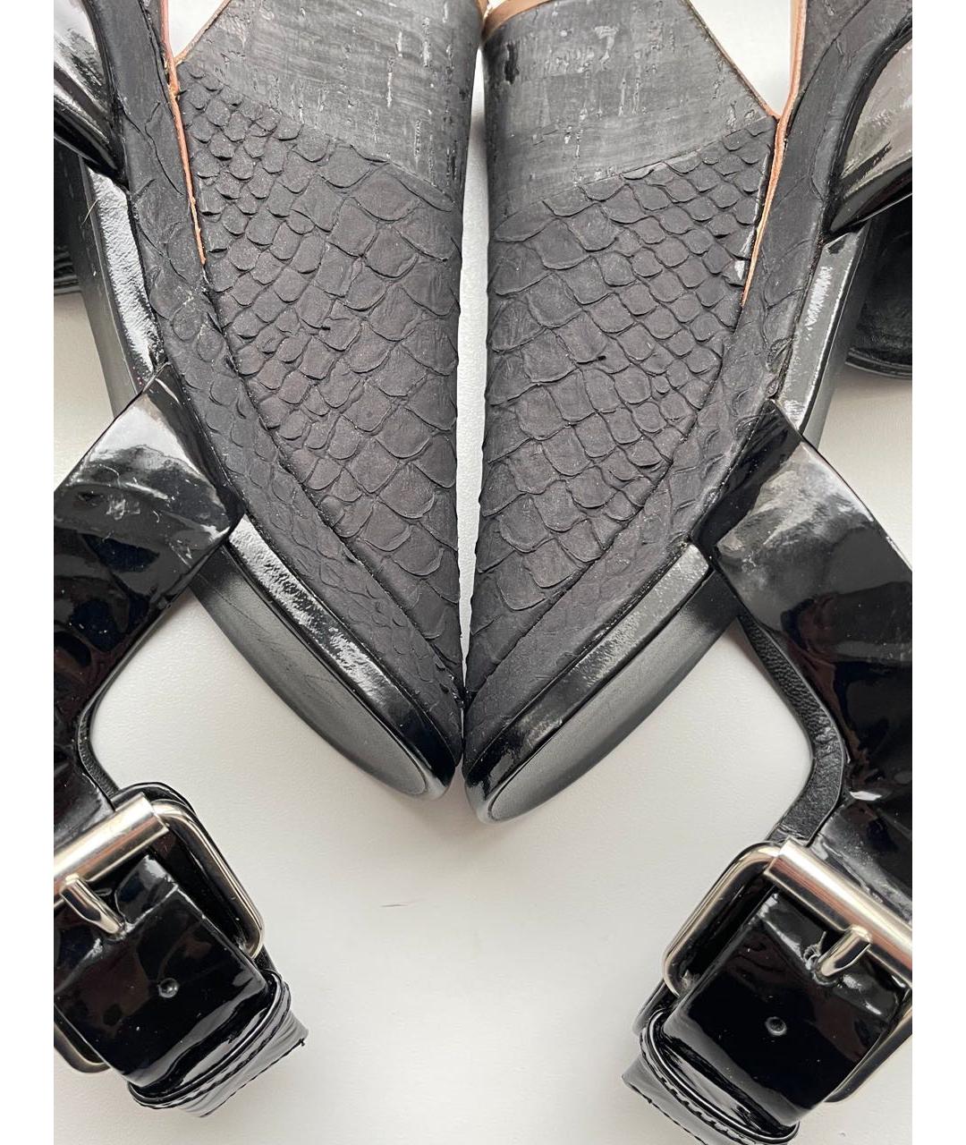 GIUSEPPE ZANOTTI DESIGN Черные босоножки из лакированной кожи, фото 6