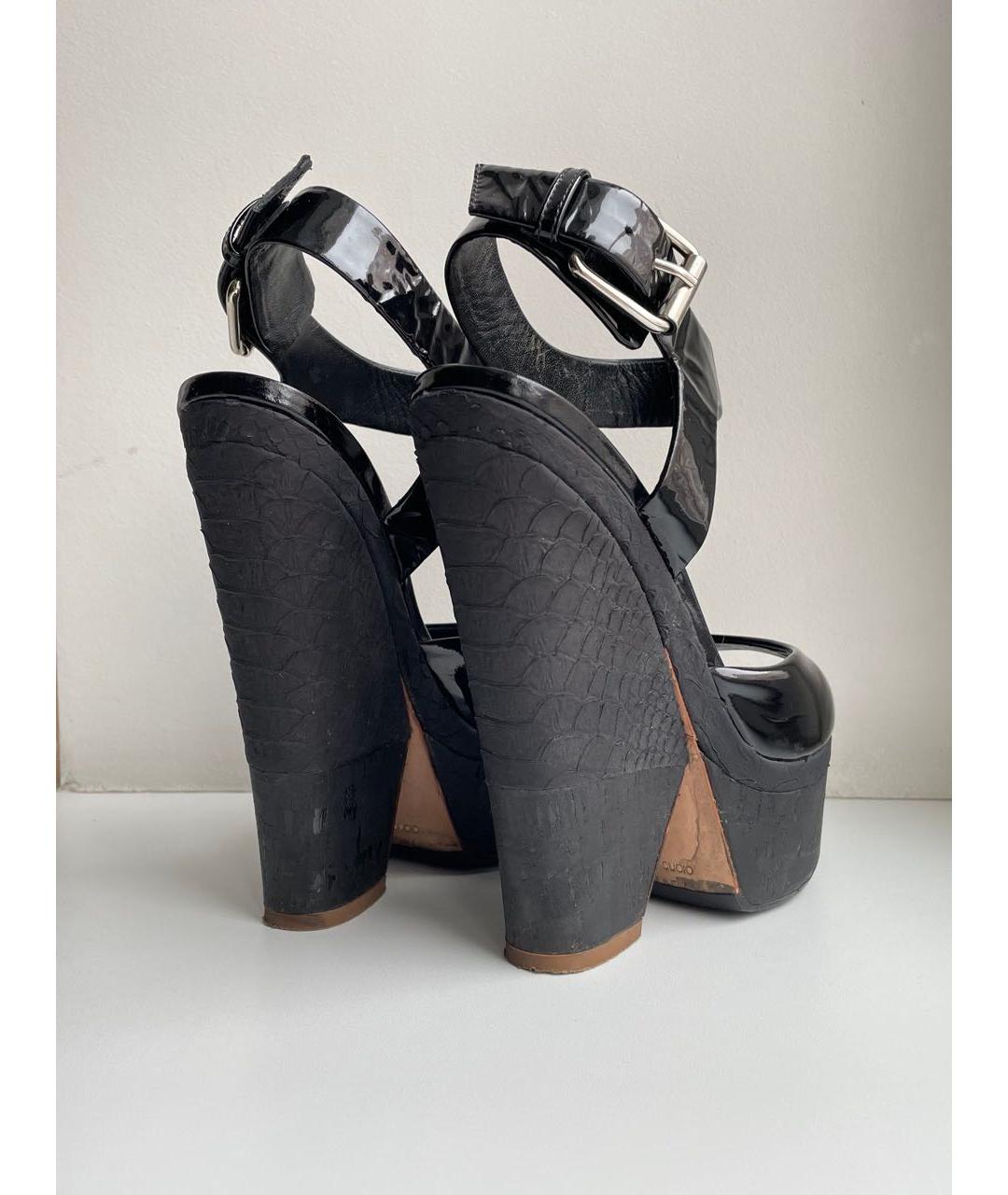 GIUSEPPE ZANOTTI DESIGN Черные босоножки из лакированной кожи, фото 8