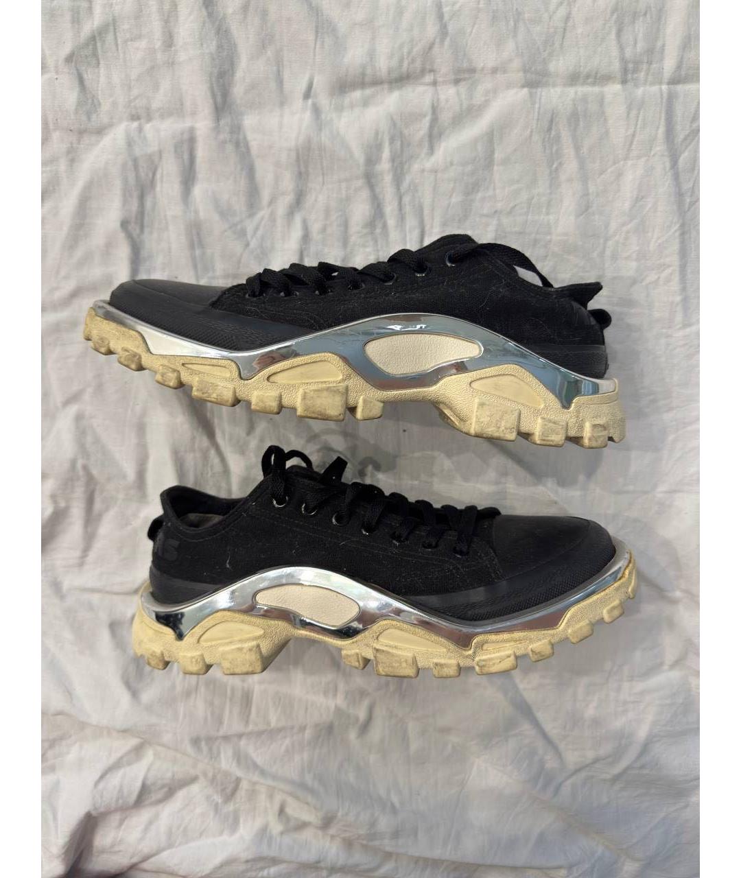 ADIDAS X RAF SIMONS Черные текстильные низкие кроссовки / кеды, фото 4