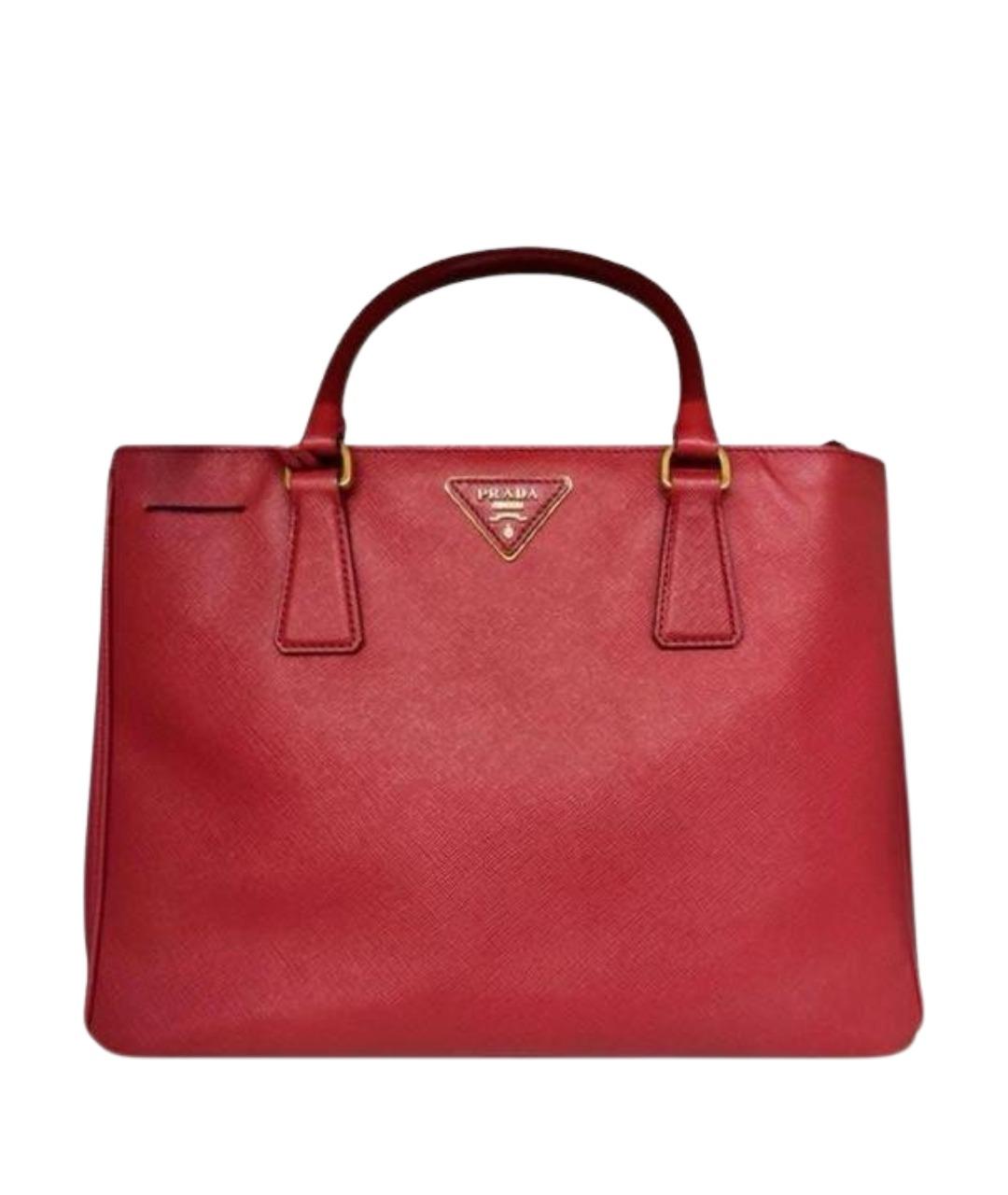 PRADA Красная кожаная сумка с короткими ручками, фото 1