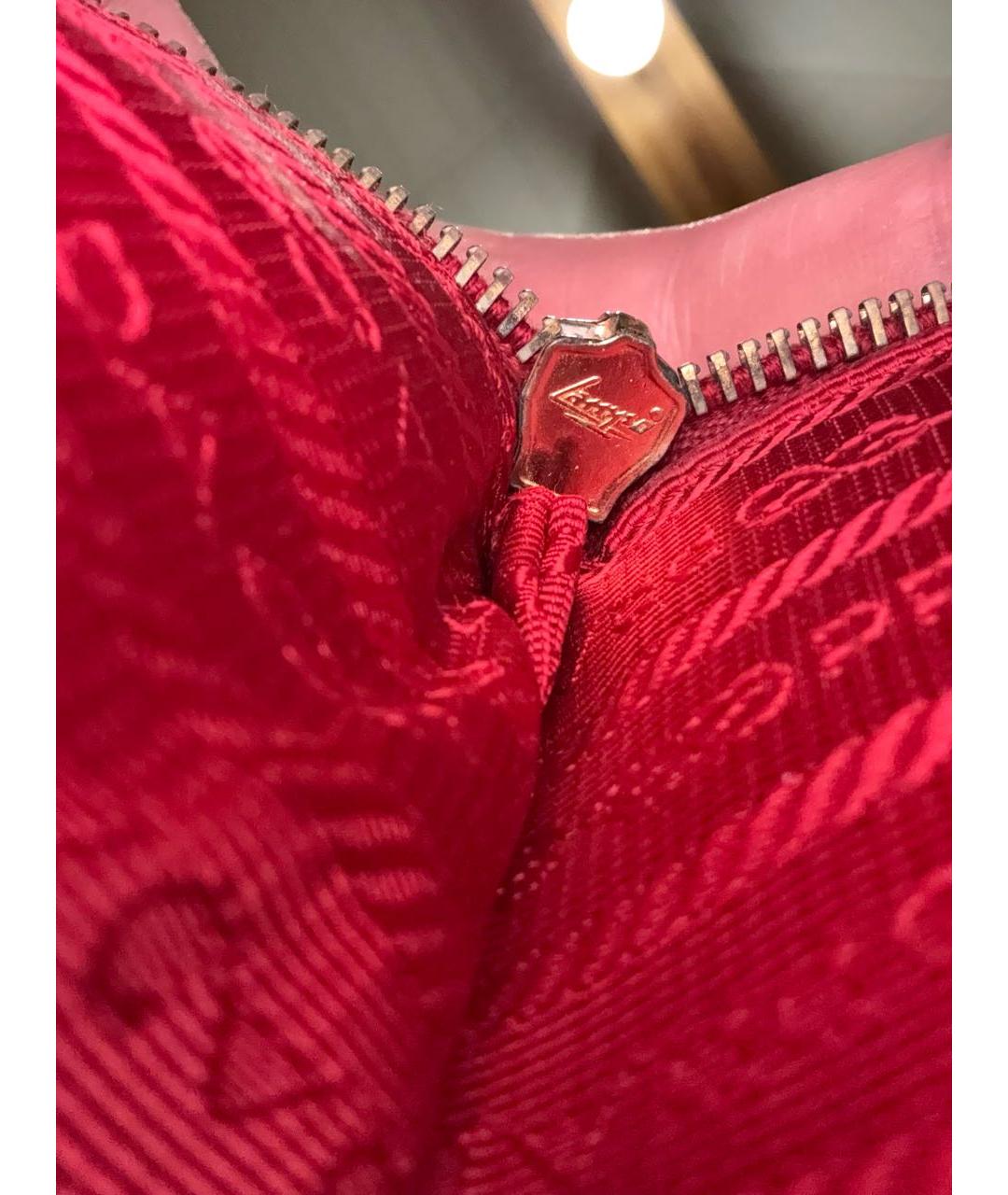 PRADA Красная кожаная сумка с короткими ручками, фото 6