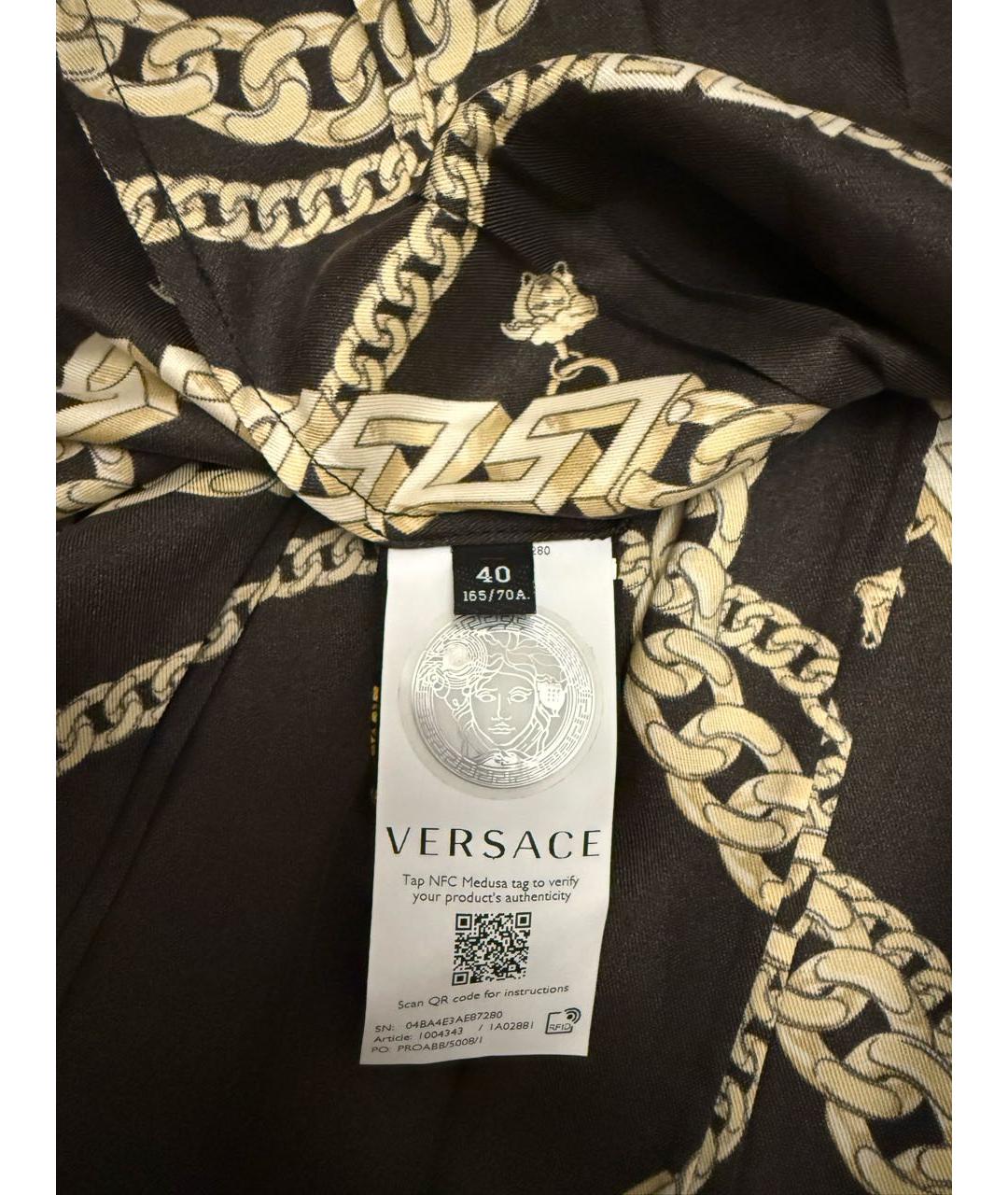 VERSACE Черная шелковая юбка миди, фото 4