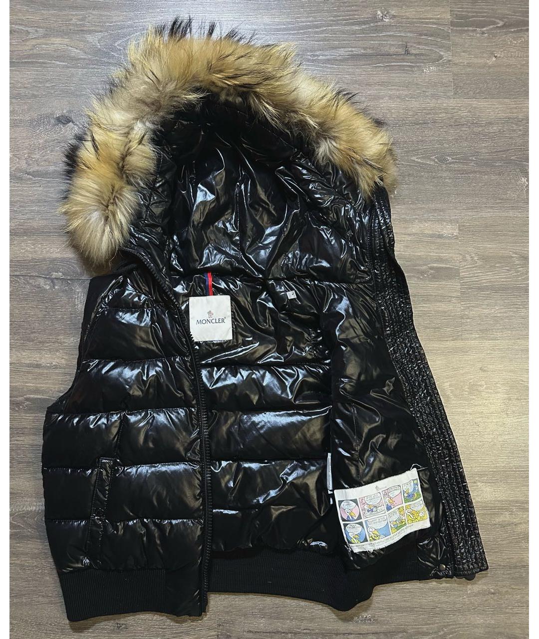 MONCLER Черный полиамидовый жилет, фото 2