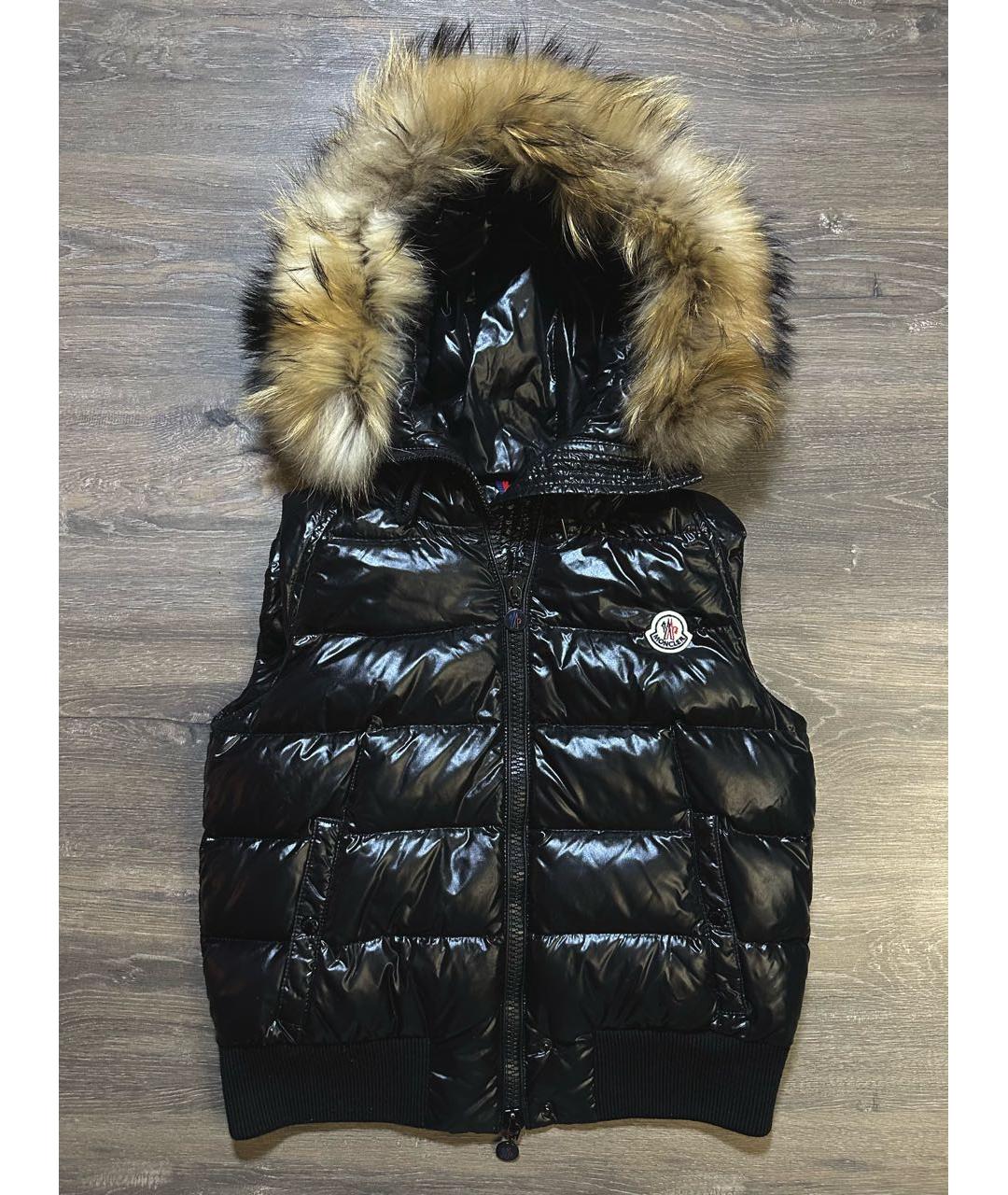 MONCLER Черный полиамидовый жилет, фото 8