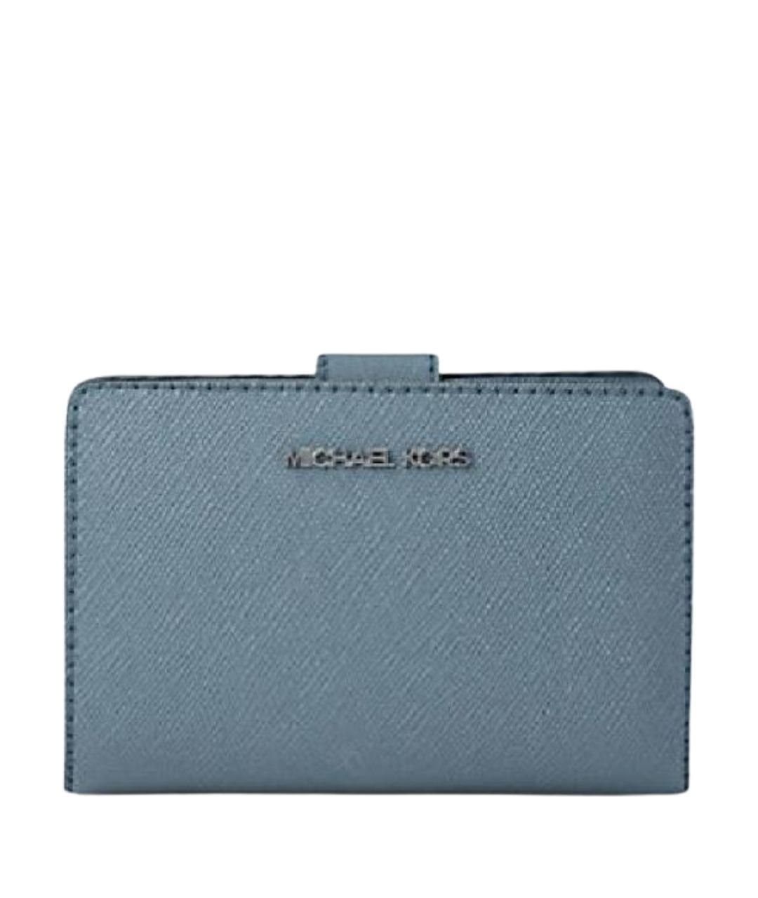 MICHAEL KORS Голубой кожаный кошелек, фото 1