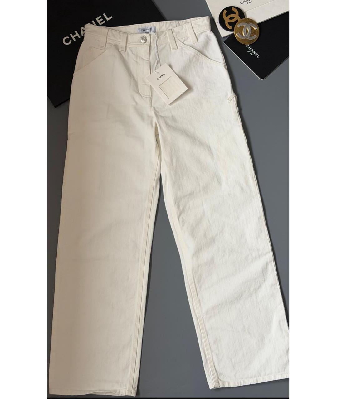 CHANEL Белые прямые джинсы, фото 5
