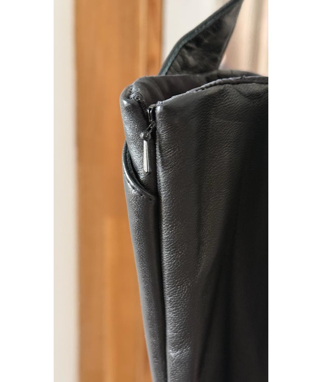 16ARLINGTON Черное кожаное вечернее платье, фото 4