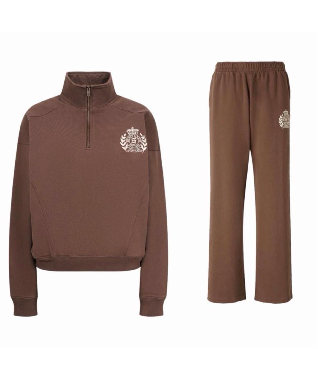 SPORTY AND RICH Коричневый хлопковый костюм с брюками, фото 9