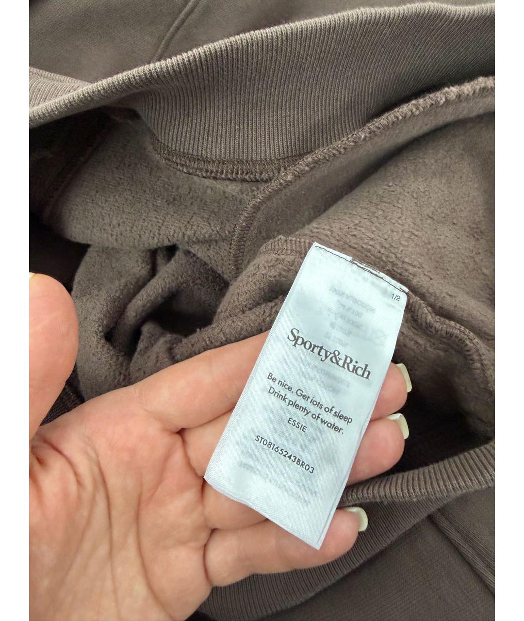 SPORTY AND RICH Коричневый хлопковый костюм с брюками, фото 7