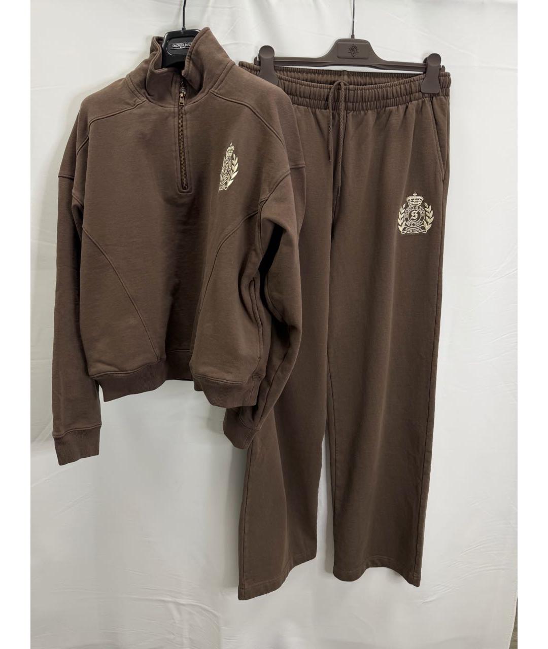 SPORTY AND RICH Коричневый хлопковый костюм с брюками, фото 4