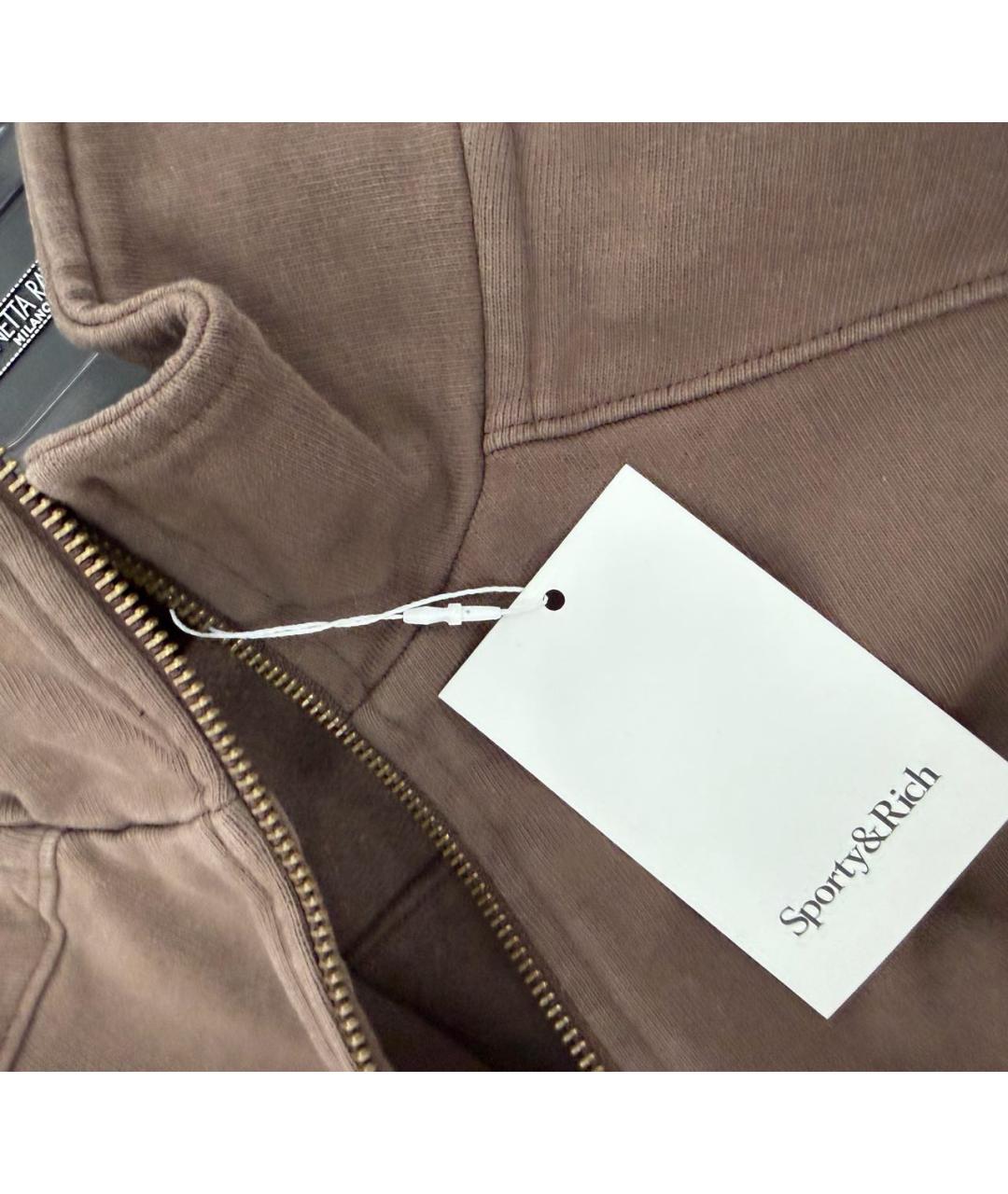 SPORTY AND RICH Коричневый хлопковый костюм с брюками, фото 5