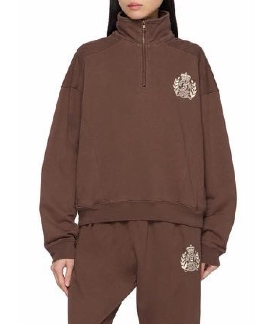 SPORTY AND RICH Коричневый хлопковый костюм с брюками, фото 2