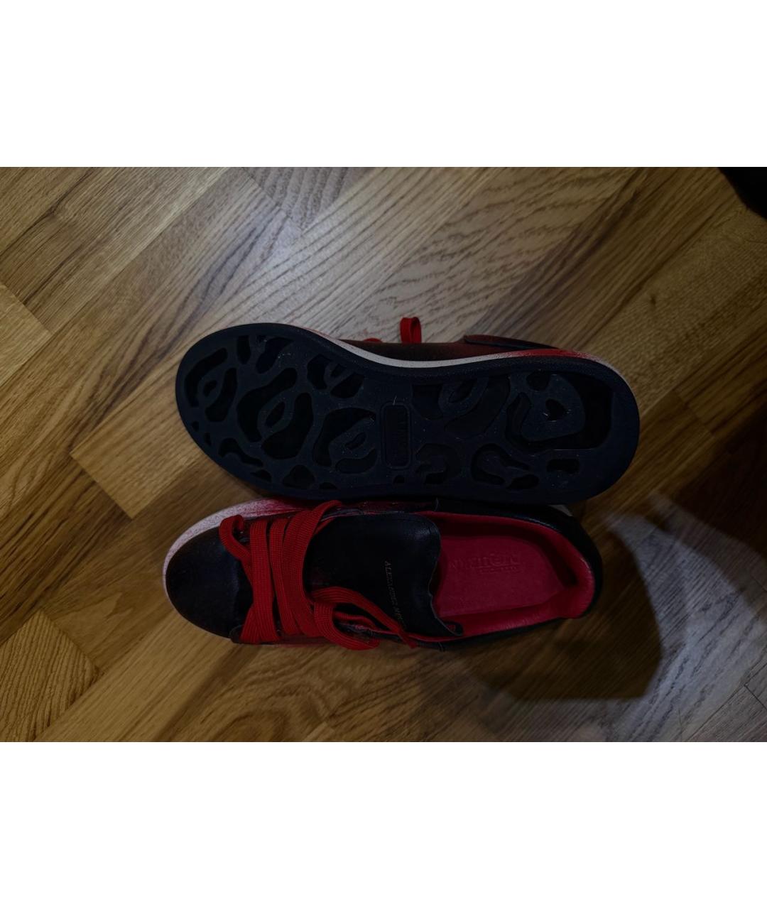 ALEXANDER MCQUEEN Красные кожаные кроссовки, фото 4