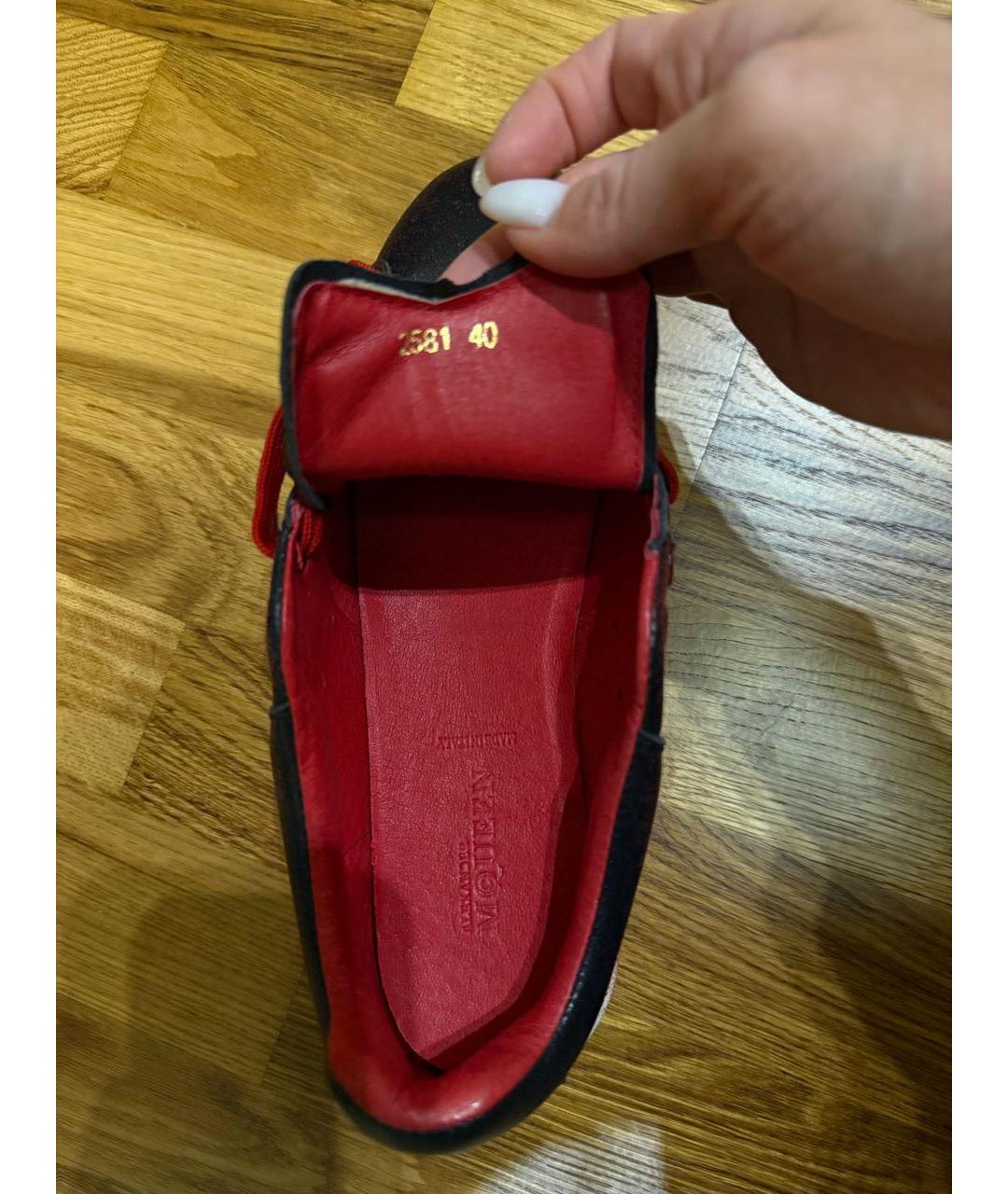 ALEXANDER MCQUEEN Красные кожаные кроссовки, фото 5