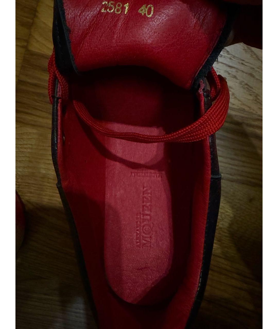 ALEXANDER MCQUEEN Красные кожаные кроссовки, фото 7
